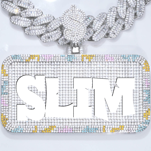 CUSTOM LETTER NECKLACE 3D COLORFUL SQUARE