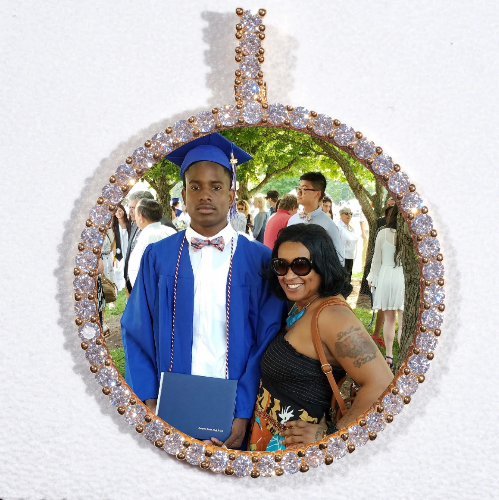 LARGE 3D CIRCLE CUSTOM PICTURE PENDANT