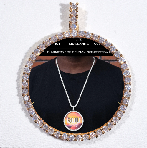 LARGE 3D CIRCLE CUSTOM PICTURE PENDANT