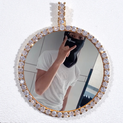 LARGE 3D CIRCLE CUSTOM PICTURE PENDANT