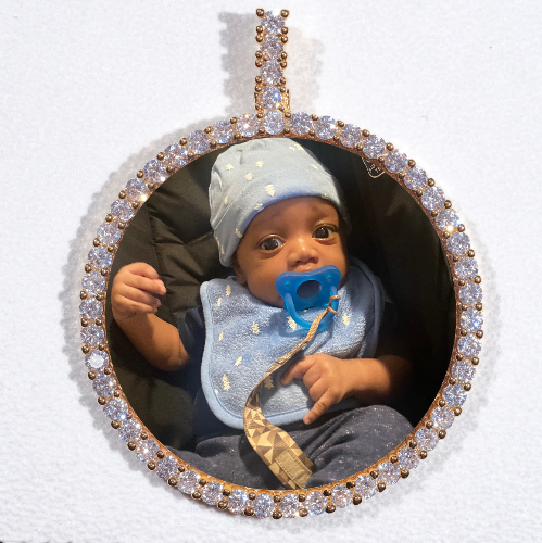 LARGE 3D CIRCLE CUSTOM PICTURE PENDANT