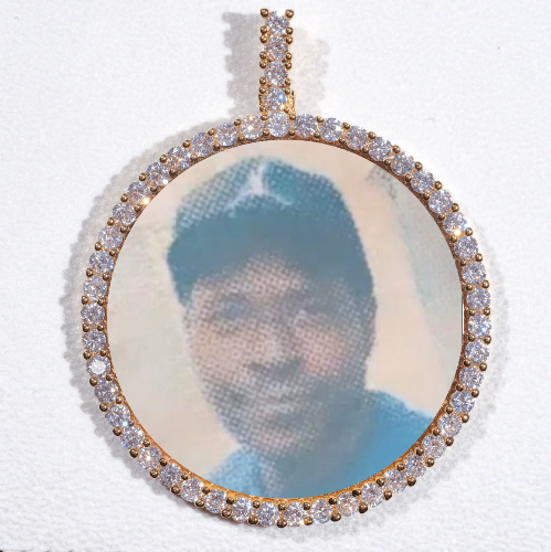 LARGE 3D CIRCLE CUSTOM PICTURE PENDANT
