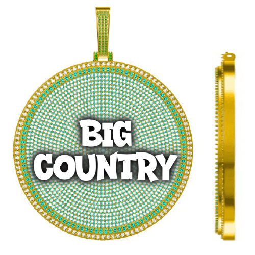 CUSTOM LETTER NECKLACE 3D BIG DISC