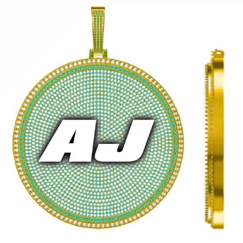 CUSTOM LETTER NECKLACE 3D BIG DISC