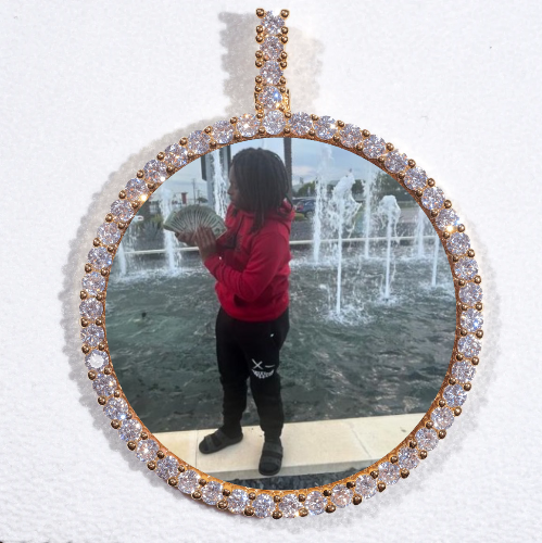 LARGE 3D CIRCLE CUSTOM PICTURE PENDANT
