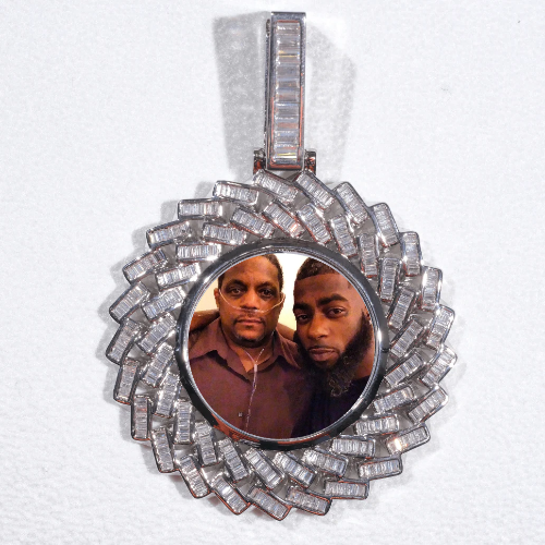 Large 3D Baguette Custom Picture Pendant