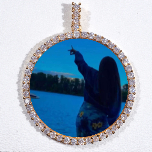 LARGE 3D CIRCLE CUSTOM PICTURE PENDANT