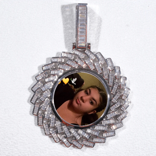 Large 3D Baguette Custom Picture Pendant