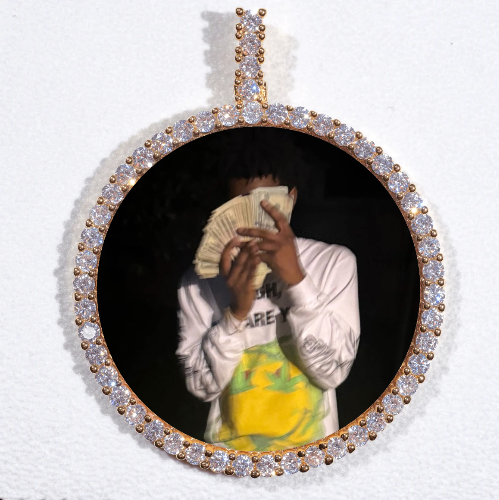 LARGE 3D CIRCLE CUSTOM PICTURE PENDANT