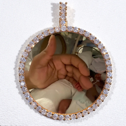 LARGE 3D CIRCLE CUSTOM PICTURE PENDANT