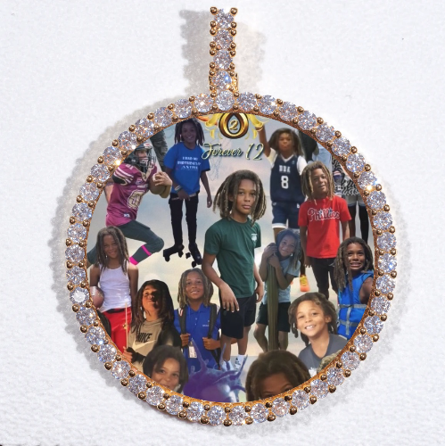 LARGE 3D CIRCLE CUSTOM PICTURE PENDANT