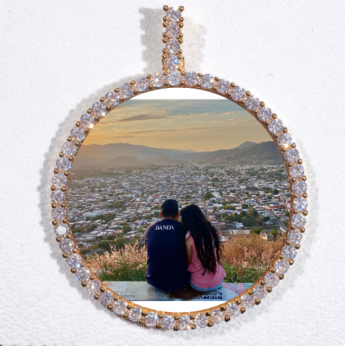 LARGE 3D CIRCLE CUSTOM PICTURE PENDANT