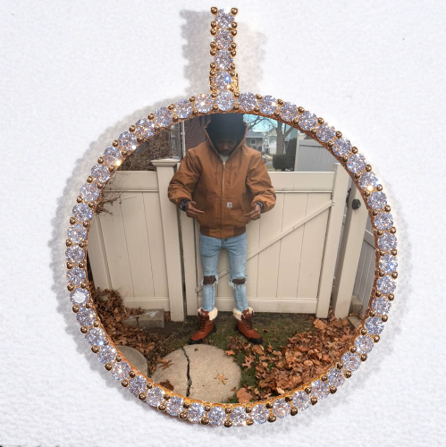 LARGE 3D CIRCLE CUSTOM PICTURE PENDANT