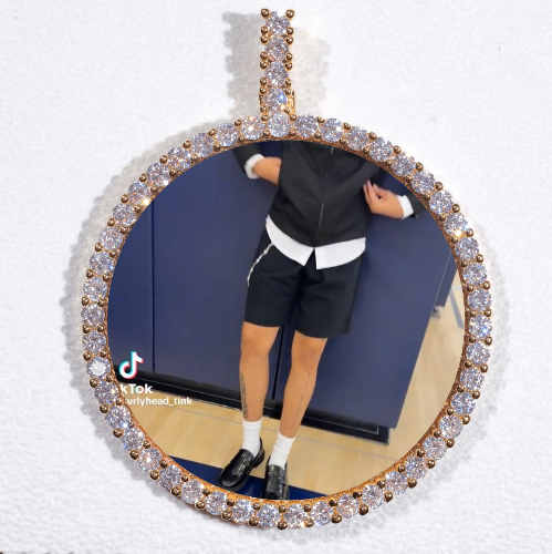 LARGE 3D CIRCLE CUSTOM PICTURE PENDANT