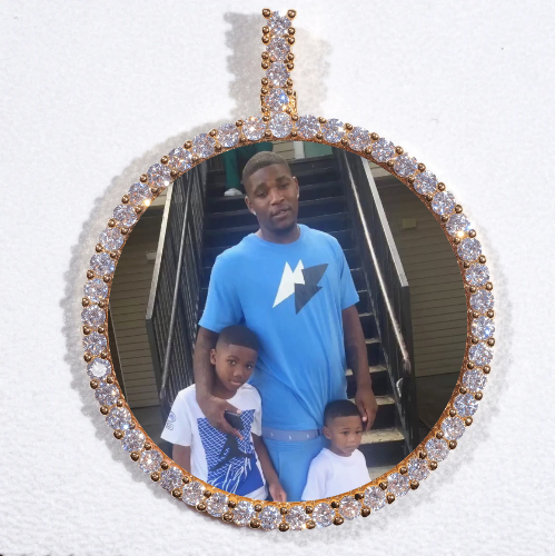 LARGE 3D CIRCLE CUSTOM PICTURE PENDANT