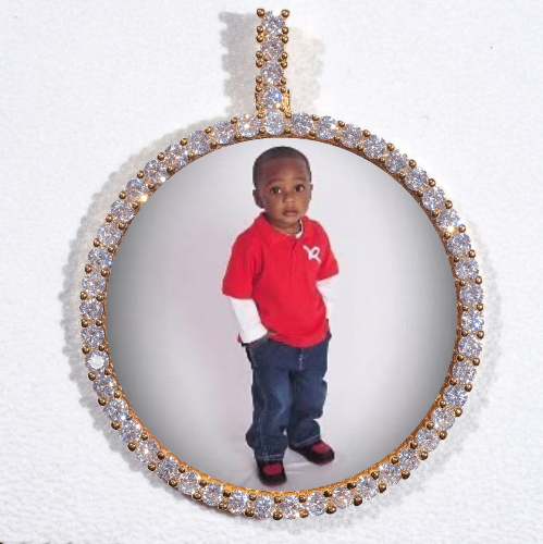 LARGE 3D CIRCLE CUSTOM PICTURE PENDANT