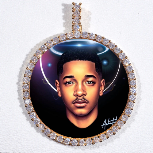 LARGE 3D CIRCLE CUSTOM PICTURE PENDANT