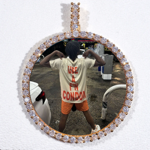 LARGE 3D CIRCLE CUSTOM PICTURE PENDANT