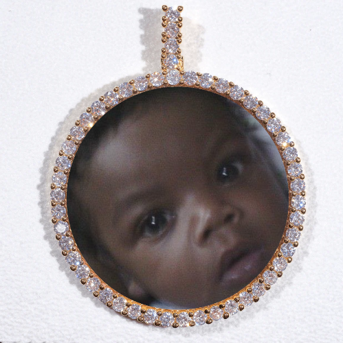LARGE 3D CIRCLE CUSTOM PICTURE PENDANT