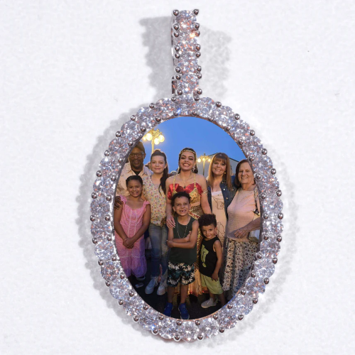 Large 3D Oval Custom Picture Pendant