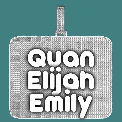 CUSTOM LETTER NECKLACE 3D BIG SQUARE