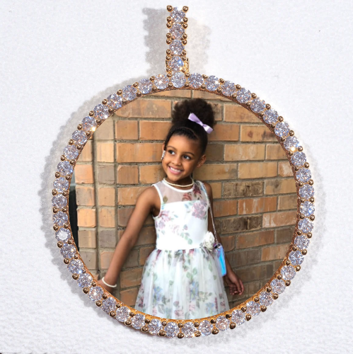 LARGE 3D CIRCLE CUSTOM PICTURE PENDANT