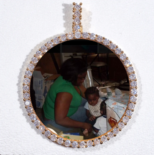 LARGE 3D CIRCLE CUSTOM PICTURE PENDANT