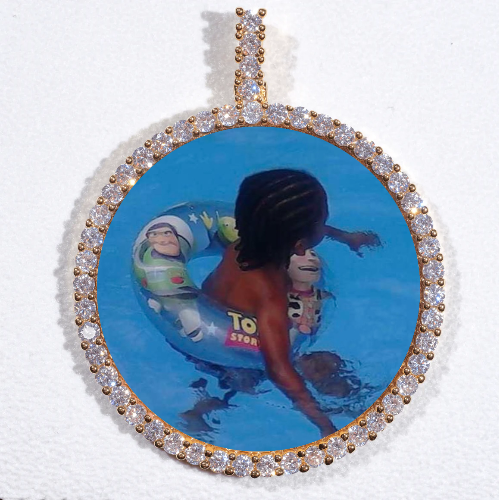 LARGE 3D CIRCLE CUSTOM PICTURE PENDANT