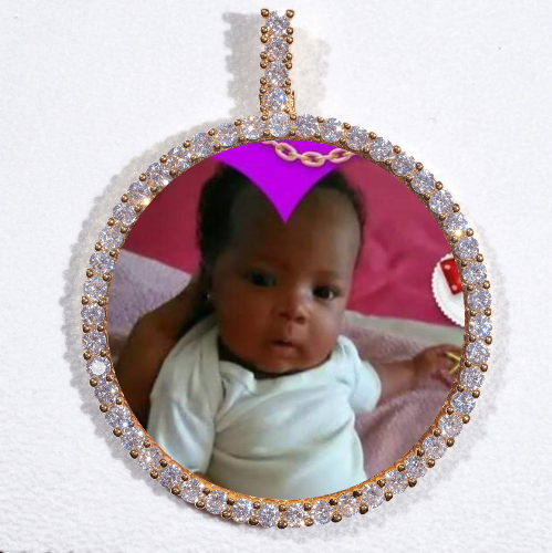 LARGE 3D CIRCLE CUSTOM PICTURE PENDANT