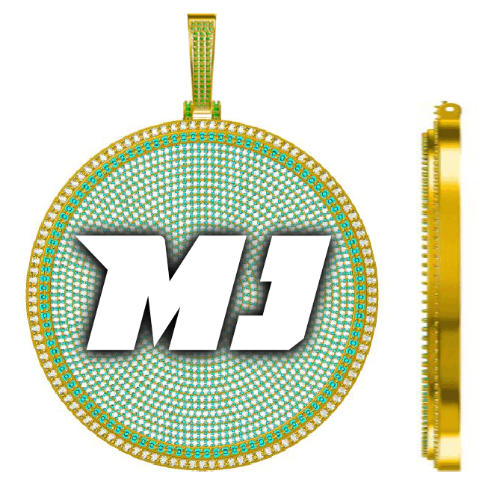 CUSTOM LETTER NECKLACE 3D BIG DISC