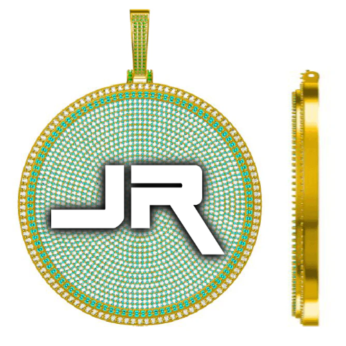 CUSTOM LETTER NECKLACE 3D BIG DISC