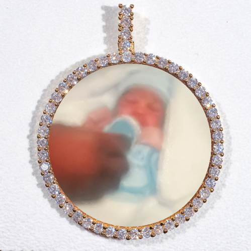 LARGE 3D CIRCLE CUSTOM PICTURE PENDANT