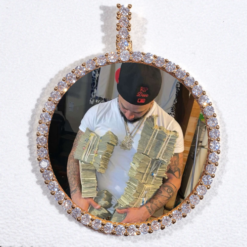 LARGE 3D CIRCLE CUSTOM PICTURE PENDANT