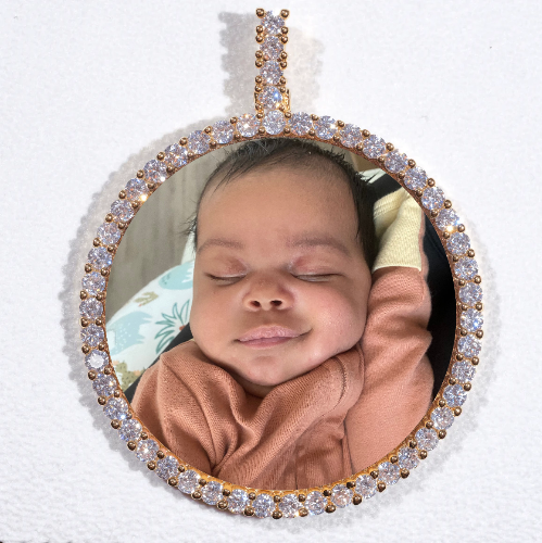 LARGE 3D CIRCLE CUSTOM PICTURE PENDANT