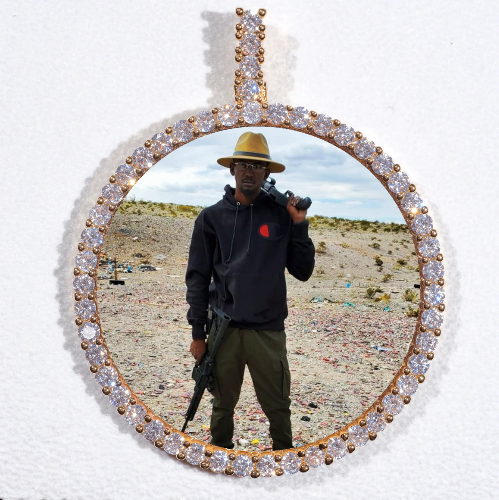 LARGE 3D CIRCLE CUSTOM PICTURE PENDANT