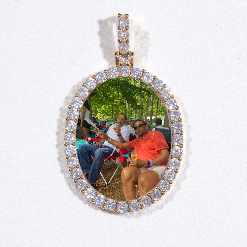 3D Oval Custom Picture Pendant