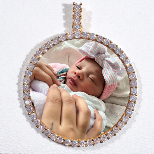 LARGE 3D CIRCLE CUSTOM PICTURE PENDANT