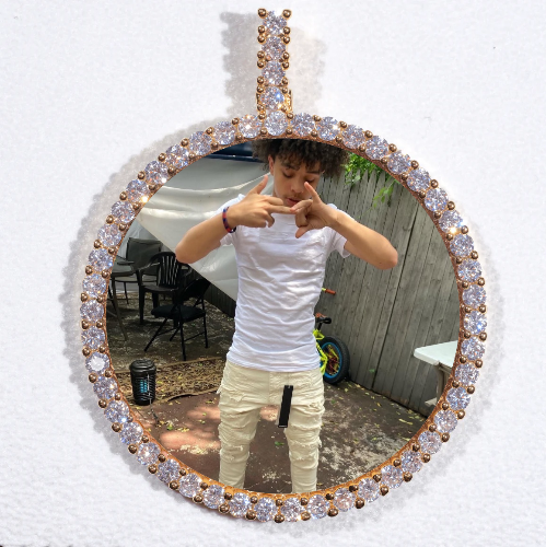 LARGE 3D CIRCLE CUSTOM PICTURE PENDANT