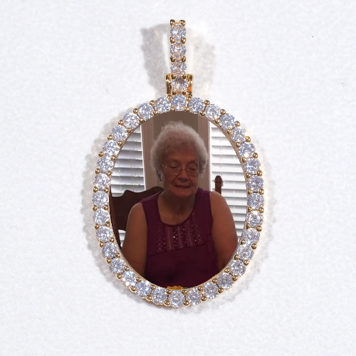 3D Oval Custom Picture Pendant