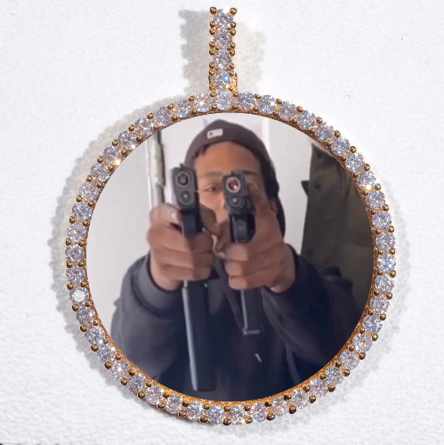 LARGE 3D CIRCLE CUSTOM PICTURE PENDANT