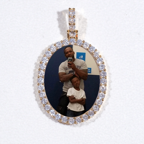 3D Oval Custom Picture Pendant