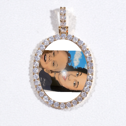 3D Oval Custom Picture Pendant