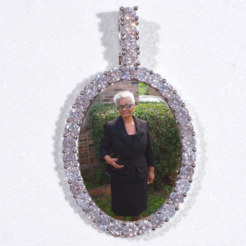 Large 3D Oval Custom Picture Pendant