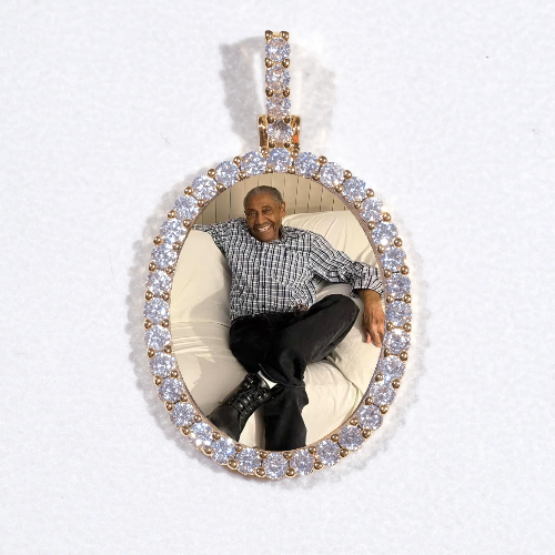 3D Oval Custom Picture Pendant