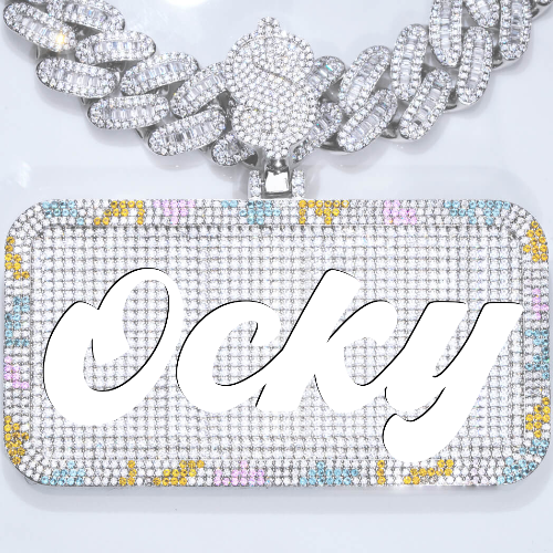 CUSTOM LETTER NECKLACE 3D COLORFUL SQUARE