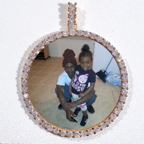 LARGE 3D CIRCLE CUSTOM PICTURE PENDANT