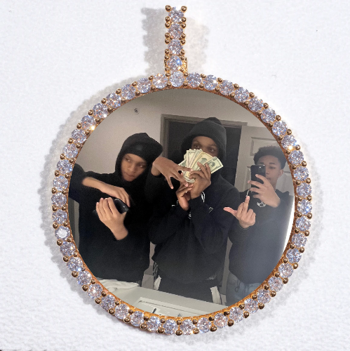 LARGE 3D CIRCLE CUSTOM PICTURE PENDANT