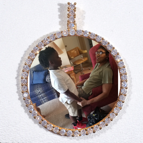 LARGE 3D CIRCLE CUSTOM PICTURE PENDANT