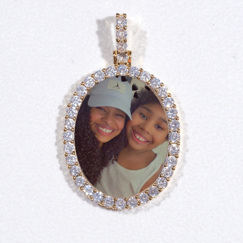 3D Oval Custom Picture Pendant