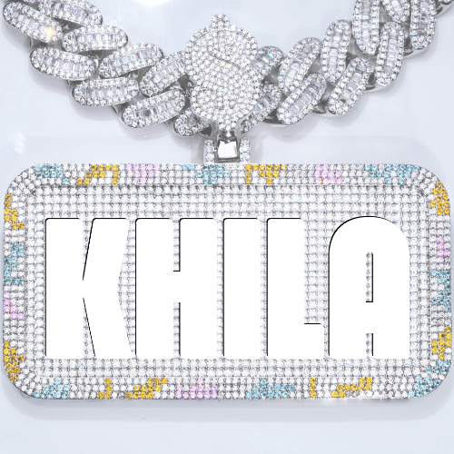 CUSTOM LETTER NECKLACE 3D COLORFUL SQUARE